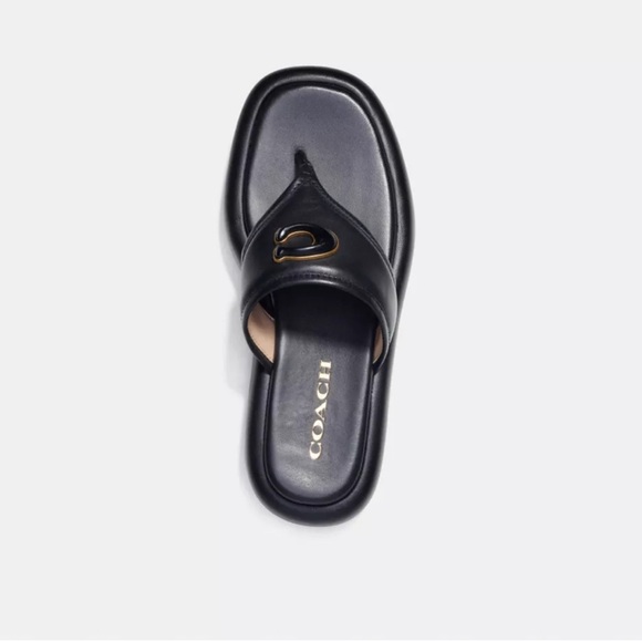 COACH Sylvie Logo Leather Platform sandals - Picture 2 of 4